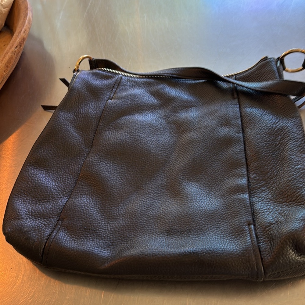 Michael Kors Black Hobo Bag with Gold Accents - Picture 4 of 5